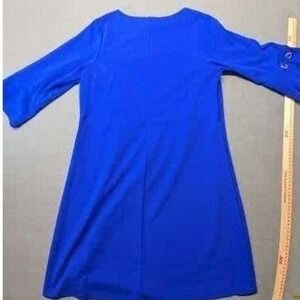 Stella & Julie Dress Womens 16W Blue Shift 3/4 Sleeve Grommet Neon Royal 8915824